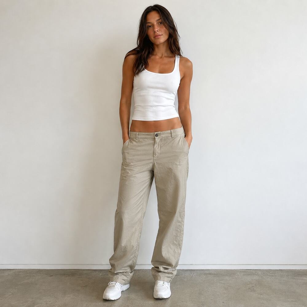 Chico’s cream convertible pants capris Large travel transitional